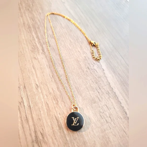 Louis Vuitton Zipper Pull Double Sided Pendant/14k Gold Plated Chain - Picture 5 of 5